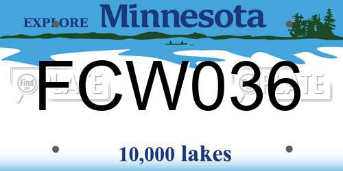 FCW036 Minnesota License Plate