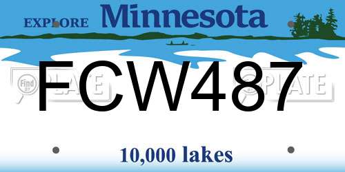 FCW487 Minnesota License Plate
