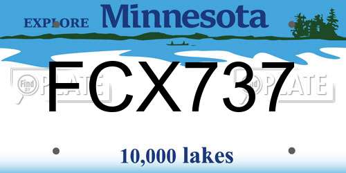 FCX737 Minnesota License Plate