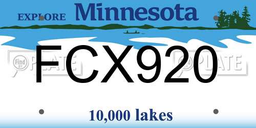 FCX920 Minnesota License Plate