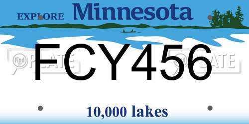 FCY456 Minnesota License Plate