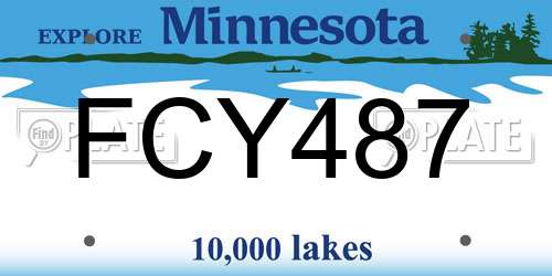 FCY487 Minnesota License Plate