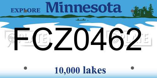 FCZ0462 Minnesota License Plate