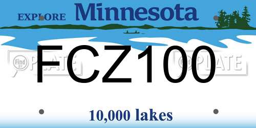 FCZ100 Minnesota License Plate