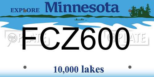 FCZ600 Minnesota License Plate