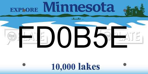 FD0B5E Minnesota License Plate
