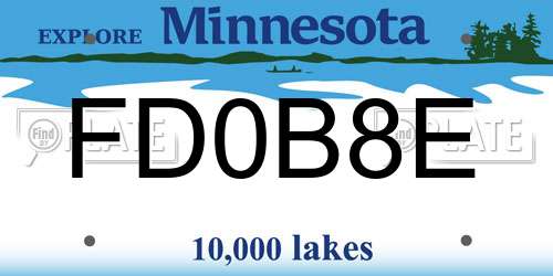 FD0B8E Minnesota License Plate