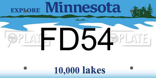 FD54 Minnesota License Plate