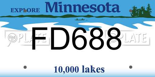 FD688 Minnesota License Plate