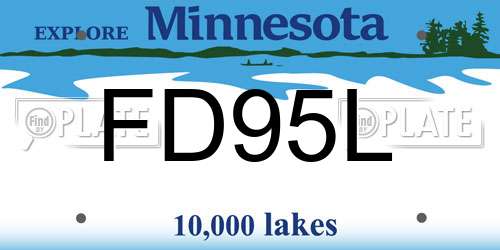 FD95L Minnesota License Plate