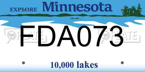 FDA073 Minnesota License Plate