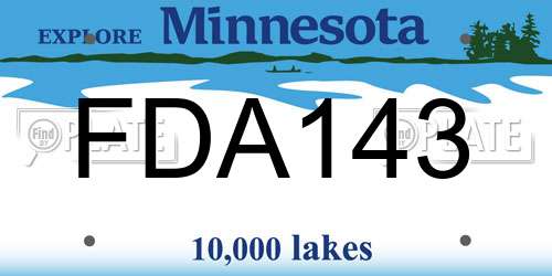 FDA143 Minnesota License Plate