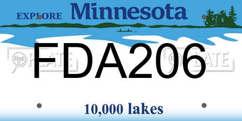 FDA206 Minnesota License Plate