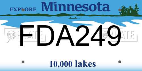 FDA249 Minnesota License Plate