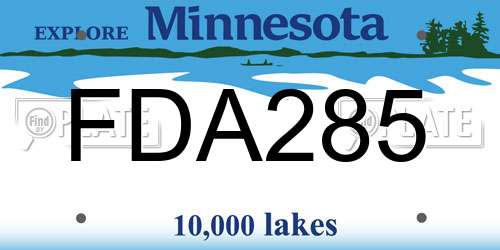 FDA285 Minnesota License Plate