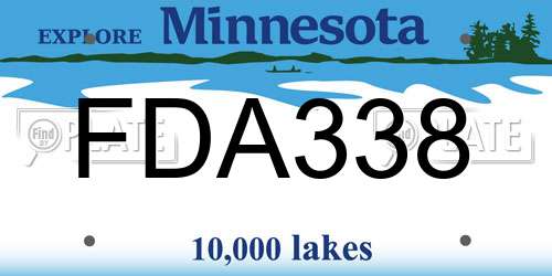FDA338 Minnesota License Plate
