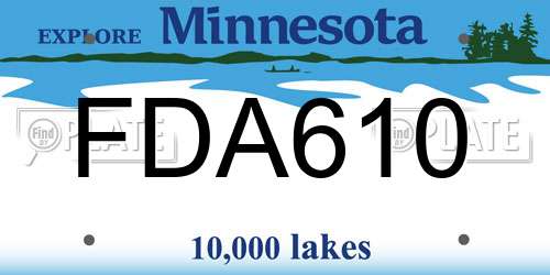 FDA610 Minnesota License Plate