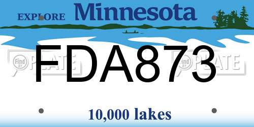 FDA873 Minnesota License Plate
