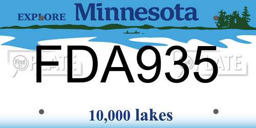 FDA935 Minnesota License Plate