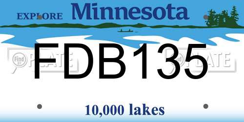 FDB135 Minnesota License Plate