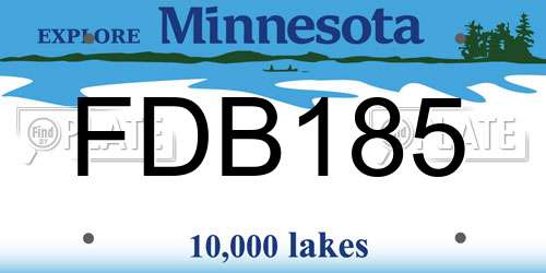 FDB185 Minnesota License Plate