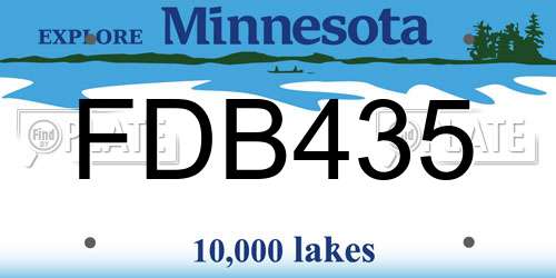 FDB435 Minnesota License Plate