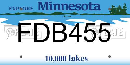 FDB455 Minnesota License Plate