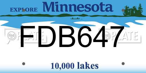 FDB647 Minnesota License Plate