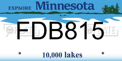 FDB815 Minnesota License Plate
