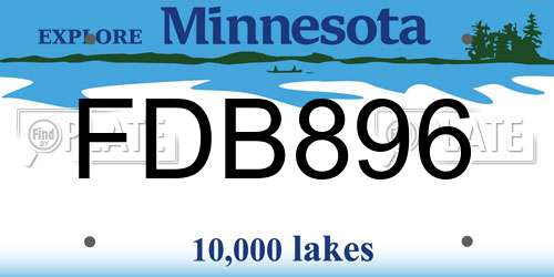 FDB896 Minnesota License Plate