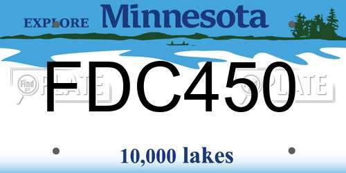 FDC450 Minnesota License Plate