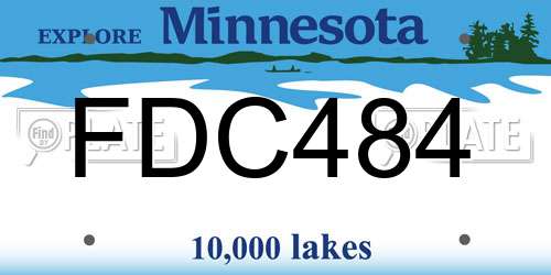 FDC484 Minnesota License Plate