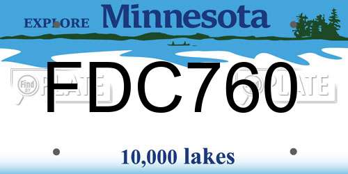 FDC760 Minnesota License Plate