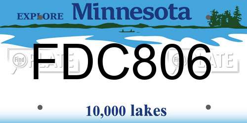 FDC806 Minnesota License Plate