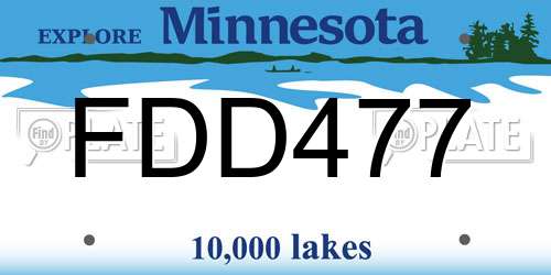 FDD477 Minnesota License Plate