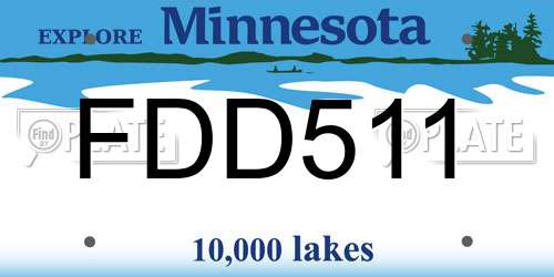 FDD511 Minnesota License Plate