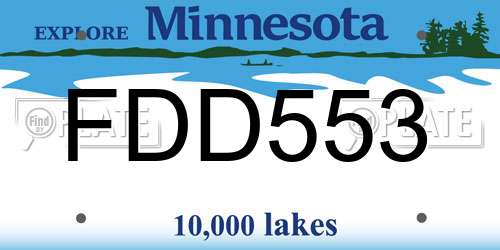 FDD553 Minnesota License Plate