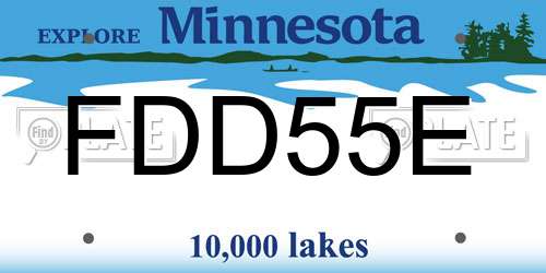 FDD55E Minnesota License Plate
