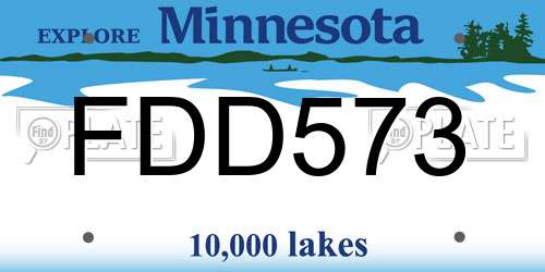 FDD573 Minnesota License Plate