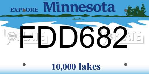 FDD682 Minnesota License Plate