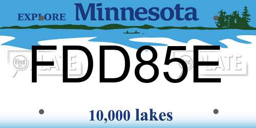 FDD85E Minnesota License Plate