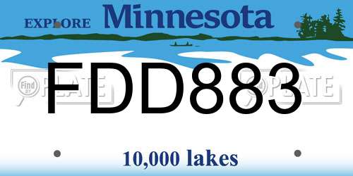 FDD883 Minnesota License Plate