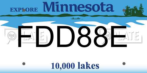 FDD88E Minnesota License Plate