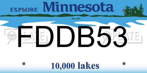 FDDB53 Minnesota License Plate