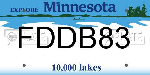 FDDB83 Minnesota License Plate