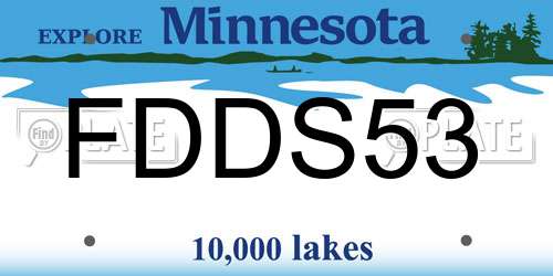 FDDS53 Minnesota License Plate