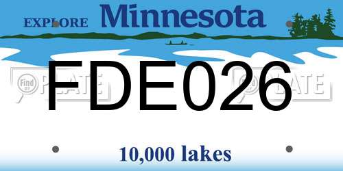 FDE026 Minnesota License Plate