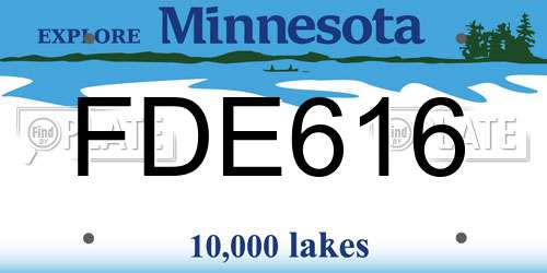 FDE616 Minnesota License Plate