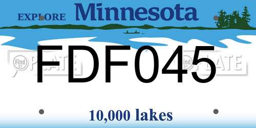 FDF045 Minnesota License Plate