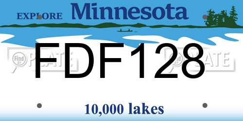 FDF128 Minnesota License Plate